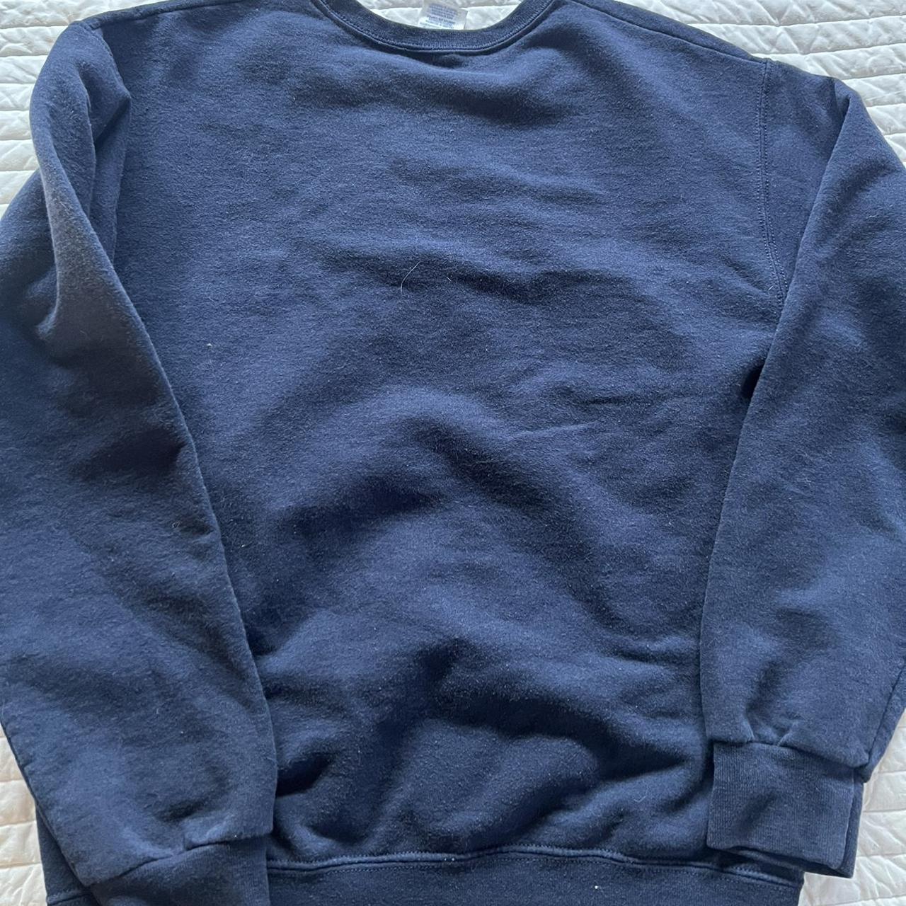 Navy Blue Vintage Style Sweatshirt Pre Loved Women... - Depop