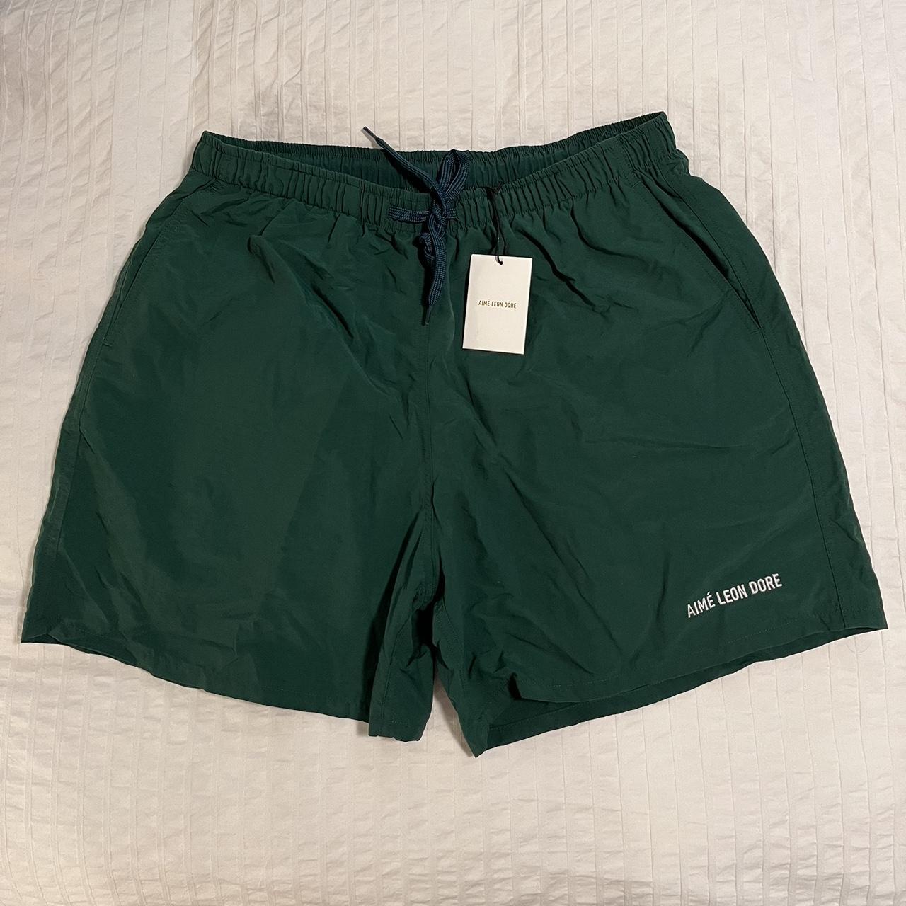 Aime Leon Dore Men's Green Swim-briefs-shorts | Depop