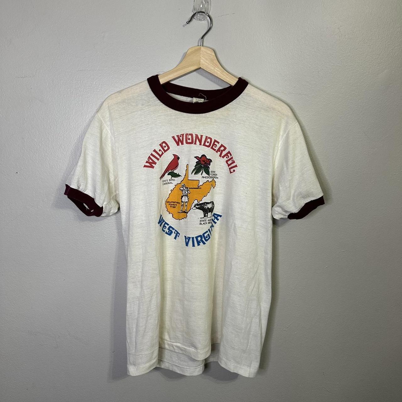 vintage 80s wild wonderful west virginia ringer... - Depop