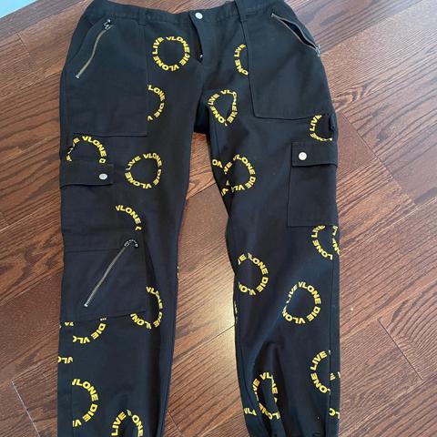 Vlone Bondage Pants blck yllw Worn twice 100 Depop