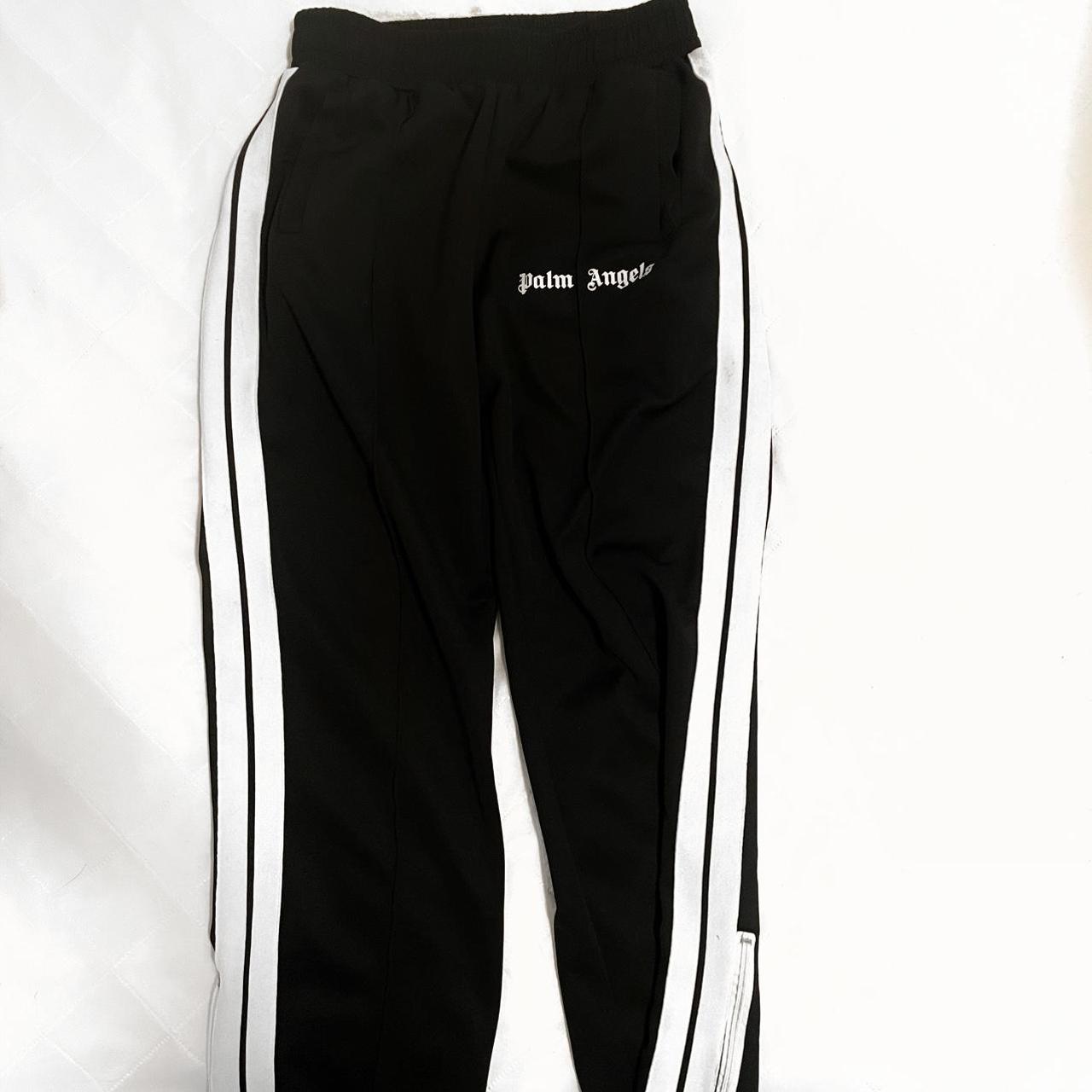 Palm Angels Men's Black and White Joggers-tracksuits | Depop