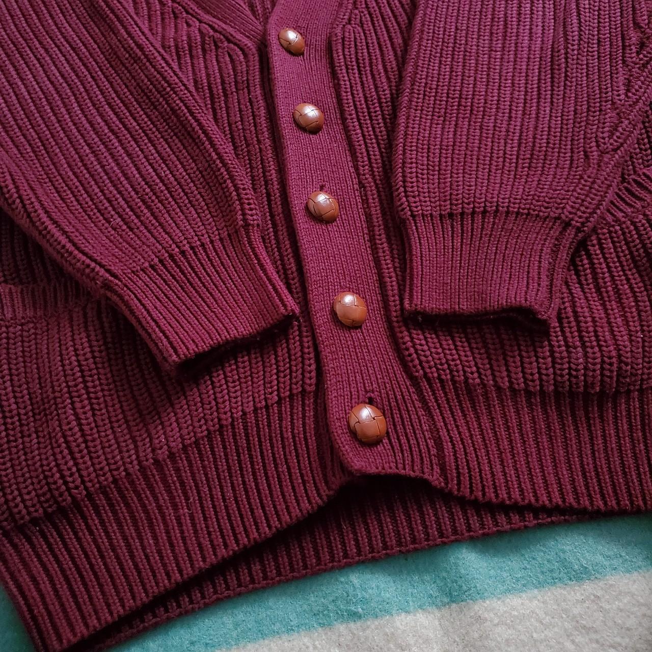 Men's Burgundy Cardigan Depop