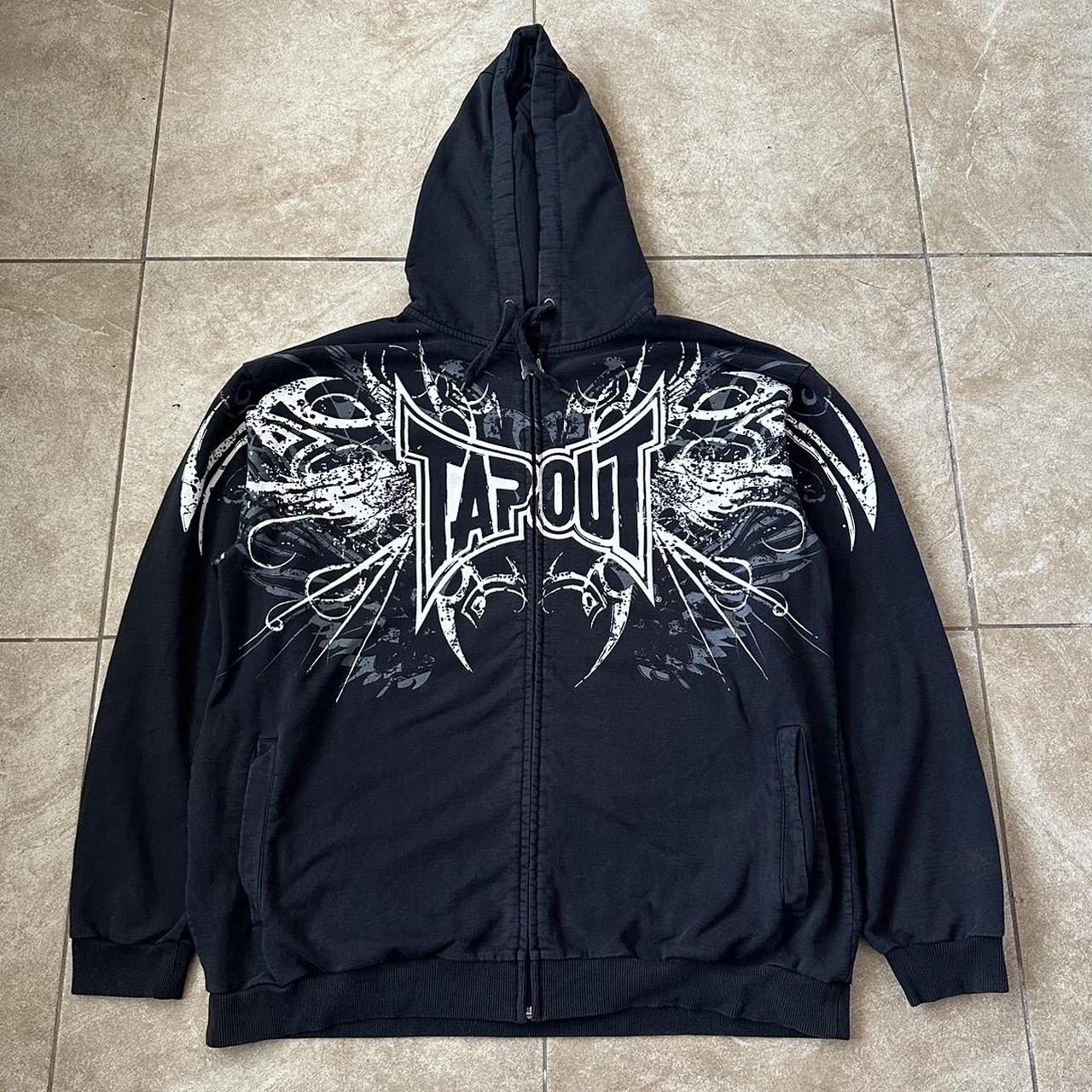 Tapout Zip Up Tribal Hoodie Size Xxl crazyyy... - Depop