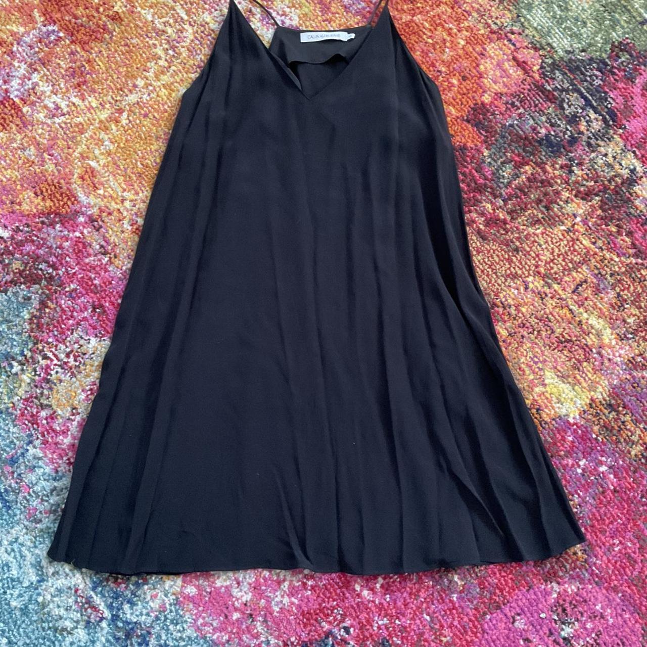 Flattering black Calvin Klein slip dress great for... Depop