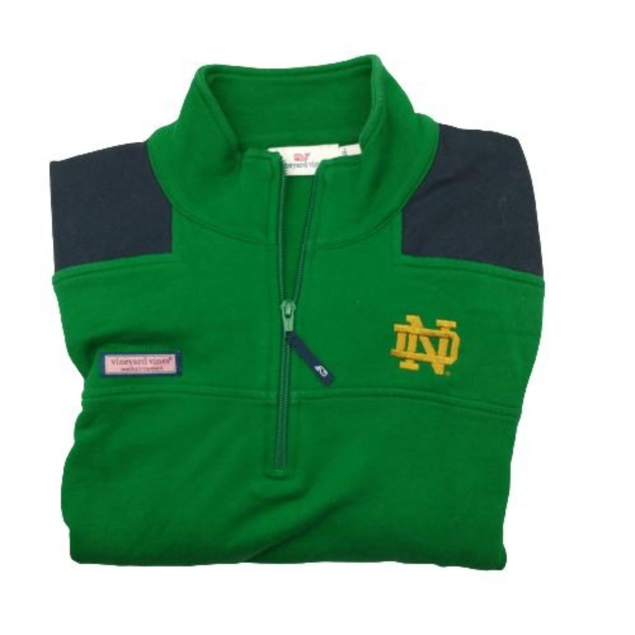 Women's Vineyard Vines Navy Notre Dame Fighting Irish Shep Shirt 2.0  Quarter-Zip Jacket