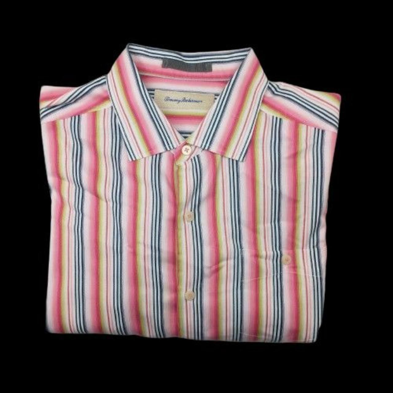 Men's Tommy Bahama Pink Stripe Cotton Silk Blend... - Depop