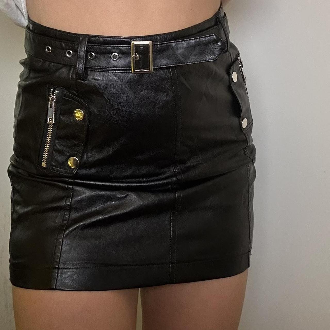 Princess Polly leather black skirt Depop