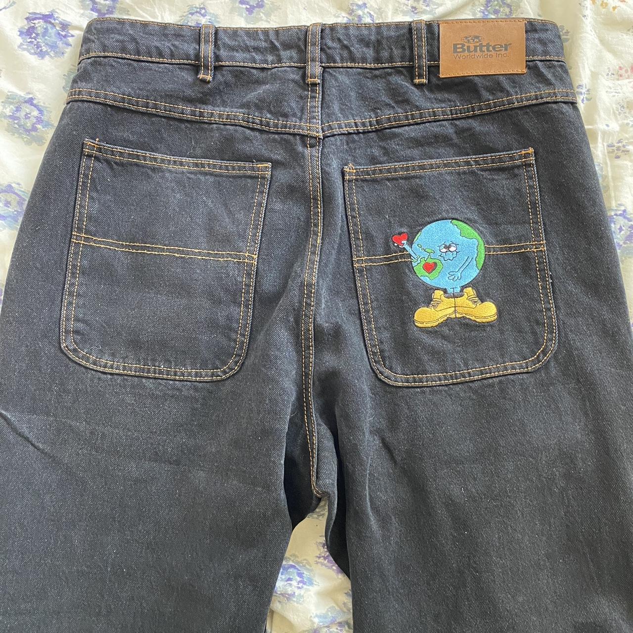 BUTTER GOODS JEANS With drawstring Paint stains... Depop