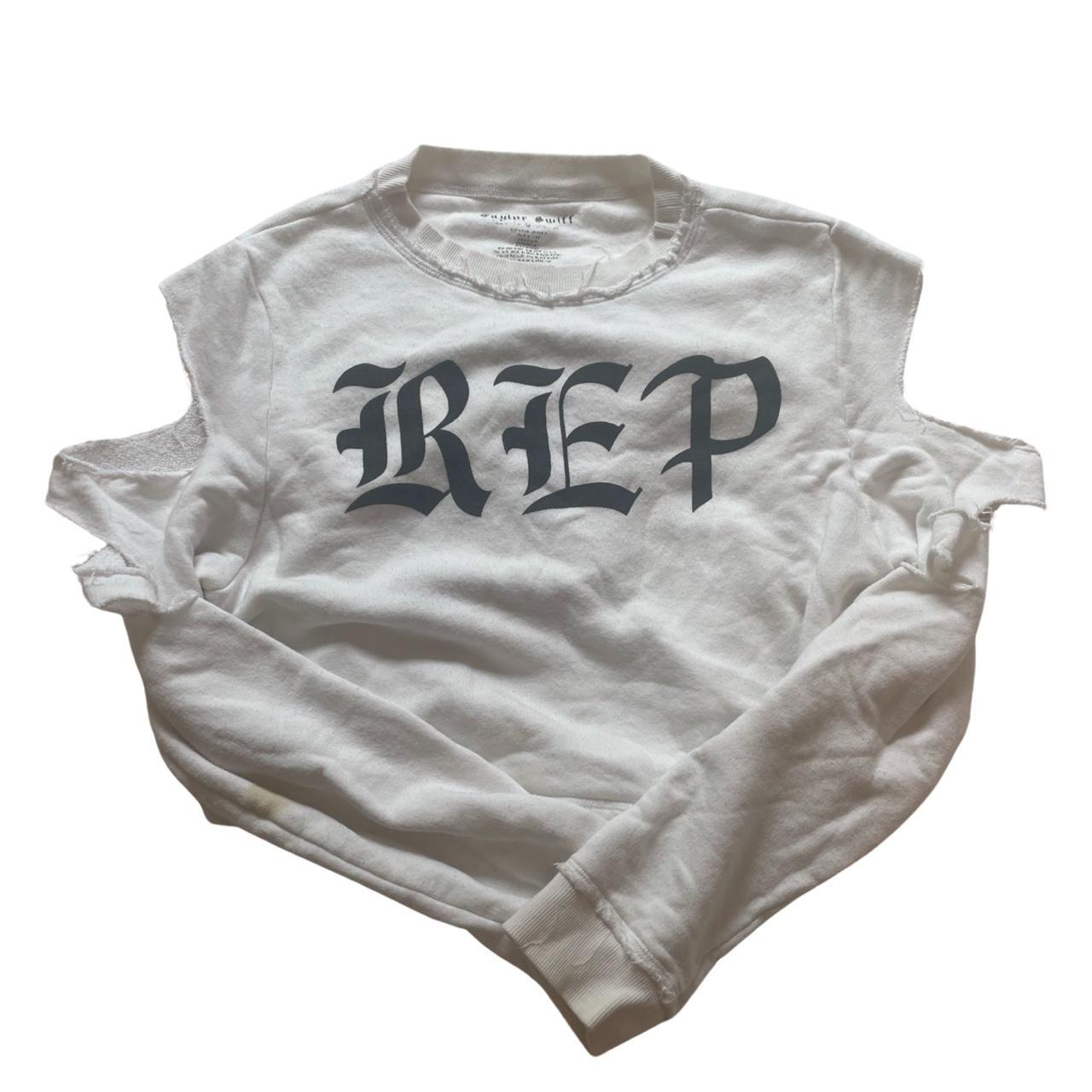 Taylor offers Swift Reputation White Distressed Rep Sweatshirt