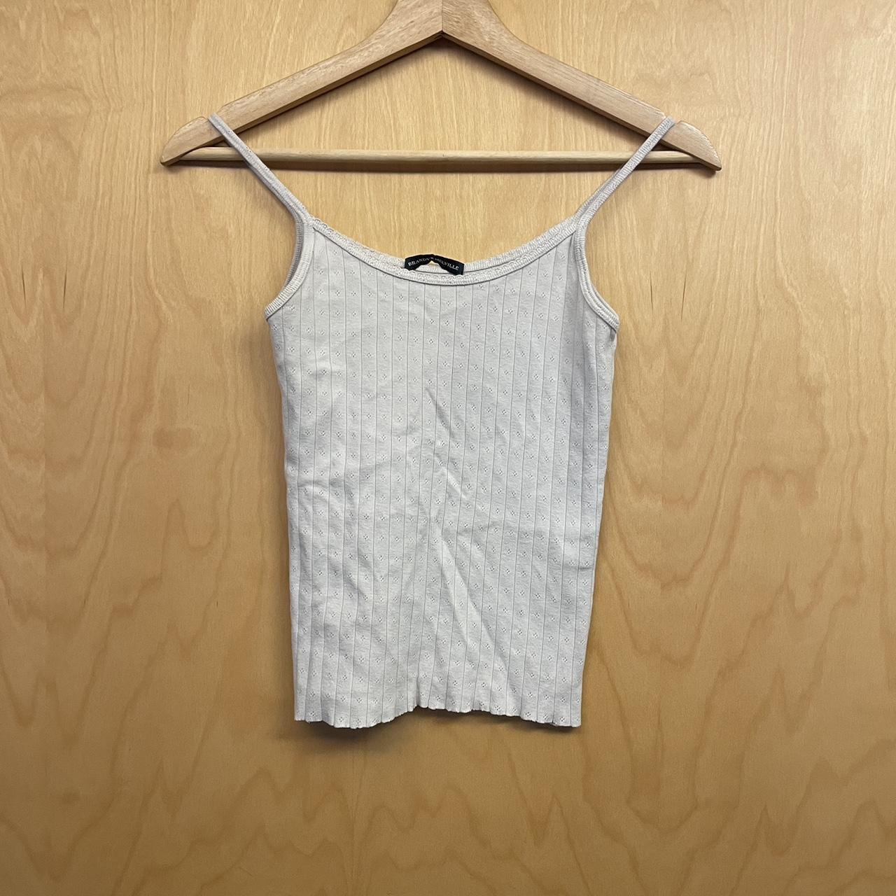 Grey pointelle Brandy Melville tank! Shipping in... Depop