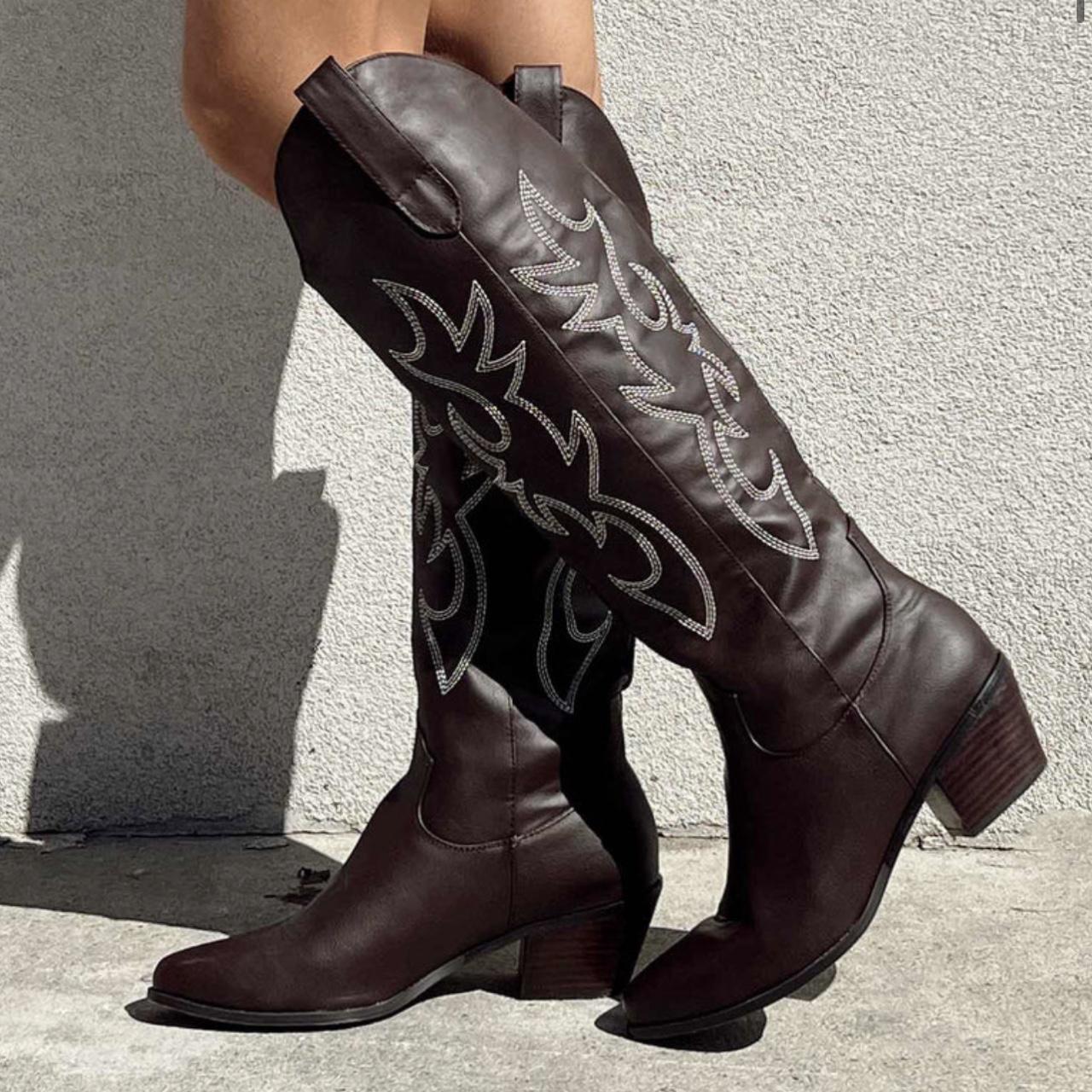 Princess Polly cowboy boots size 9 (fits an 8.5... Depop