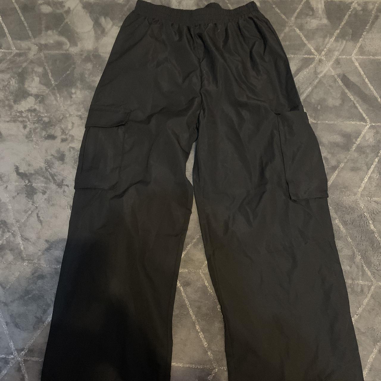 SHEIN black pocket cargos Never worn Size medium-... - Depop