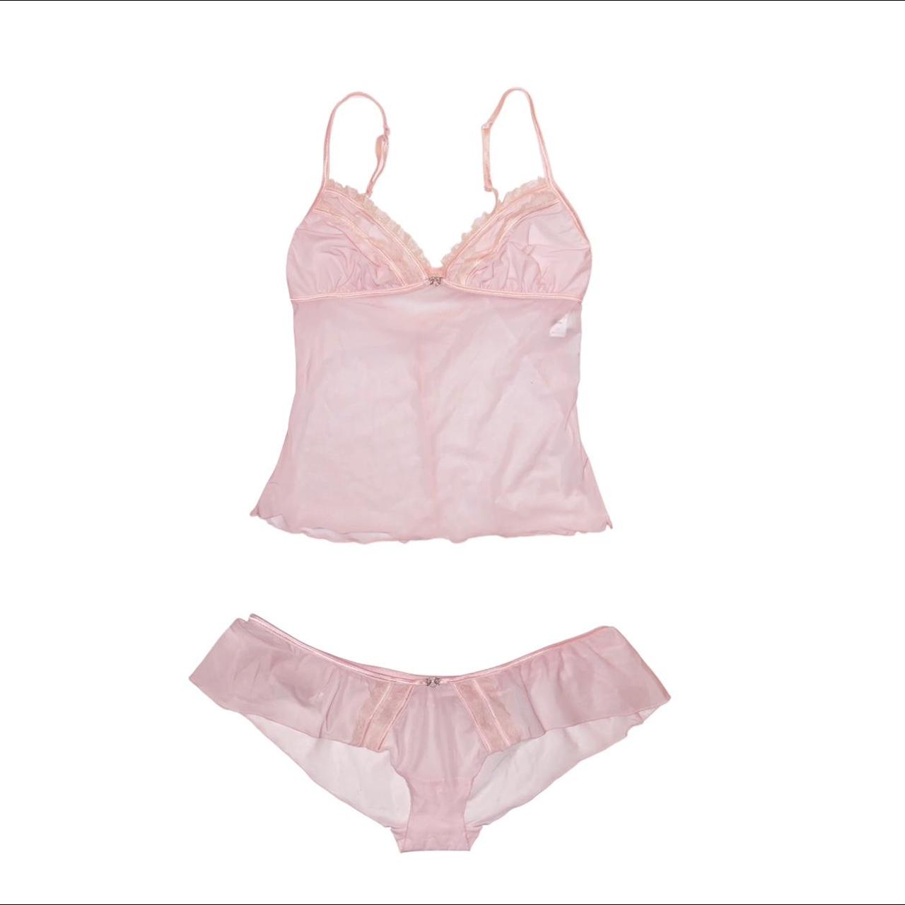 Jezebel Pink Sheer Lingerie Set Early... - Depop