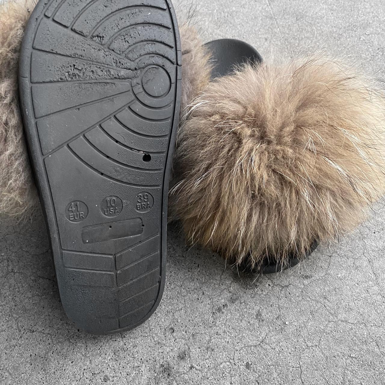 racoon fur slides