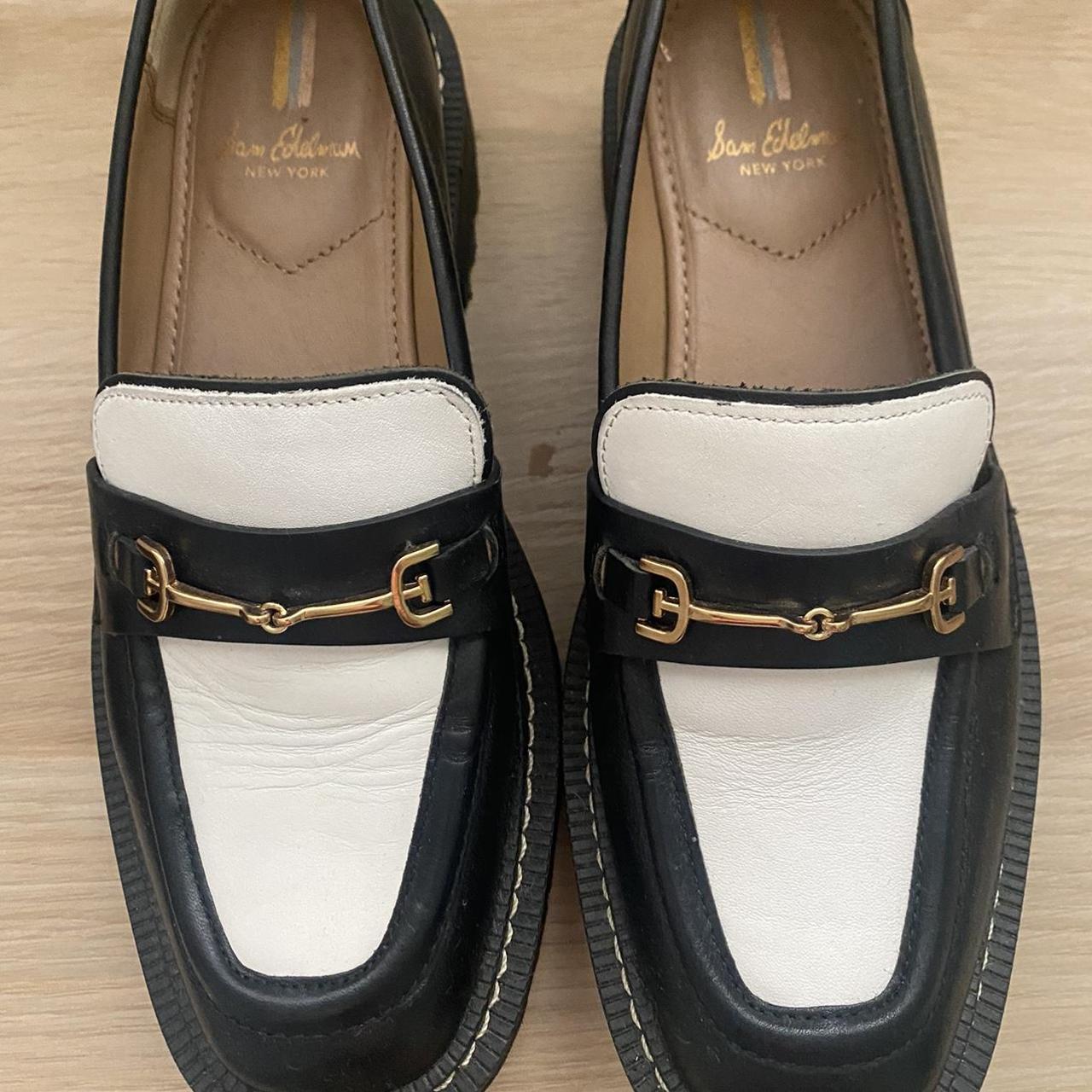 Women's Black and White Loafers | Depop