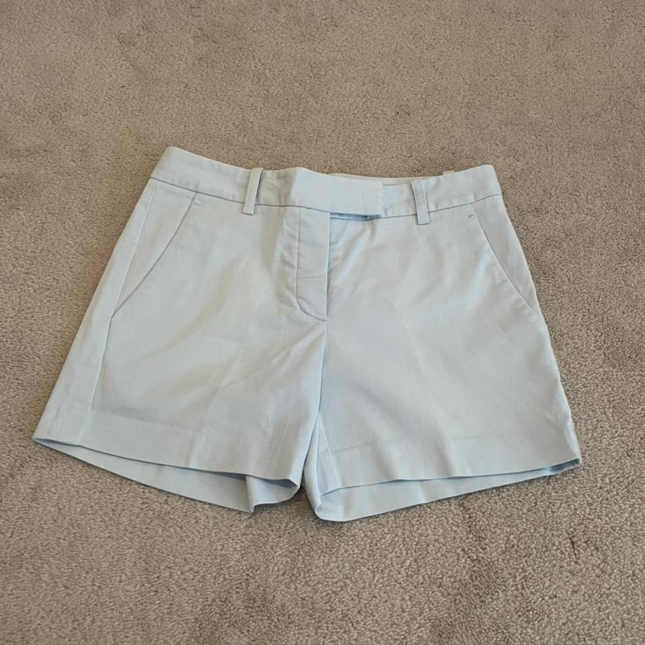 Theory Mid-rise Baby Blue Shorts, size 00. These... - Depop