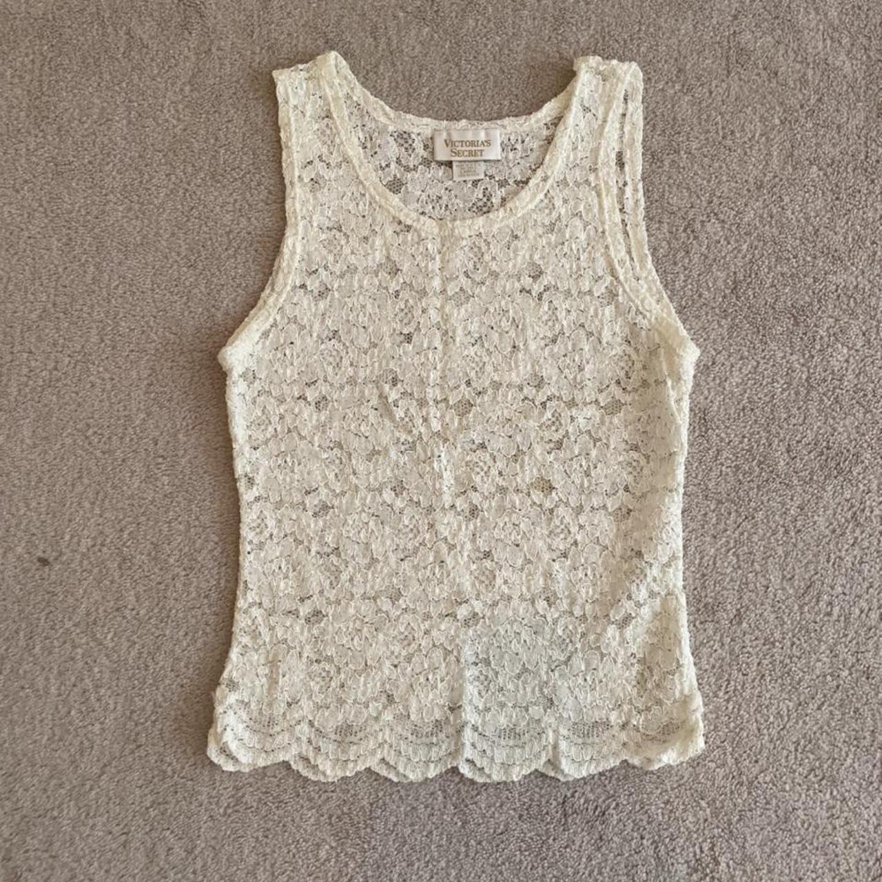 Vintage 90s Gold Tag Victoria’s Secret Lace Top,... - Depop