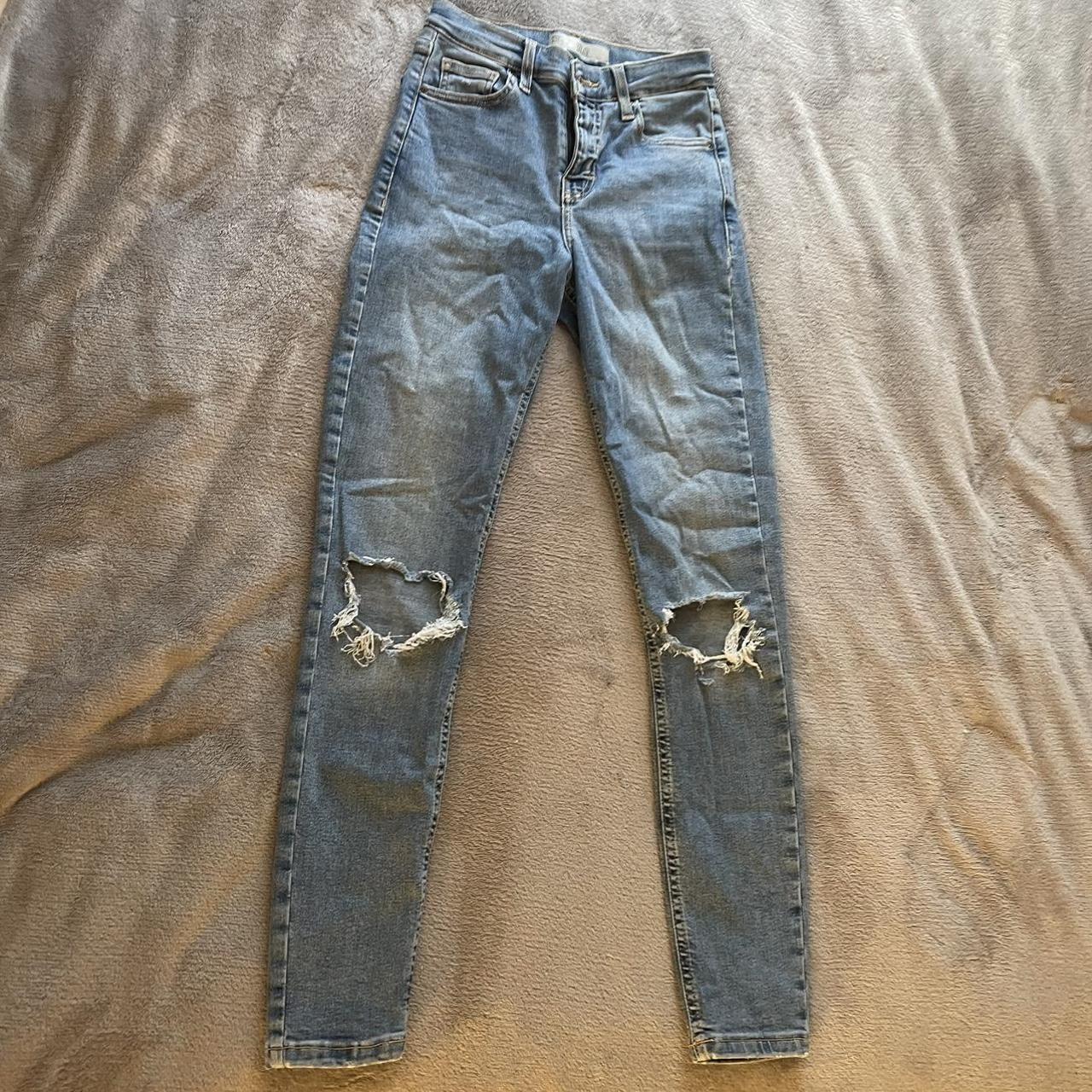 Topshop Women's Blue Jeans | Depop