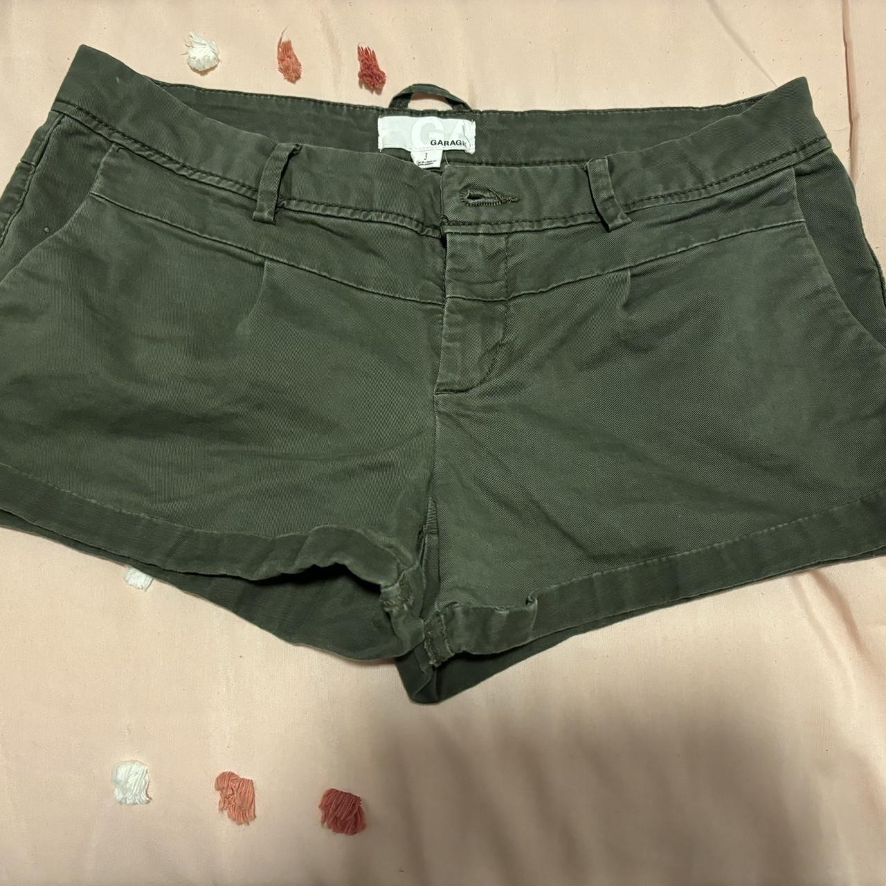 garage green cargo shorts VERY SHORT! perfect for - Depop