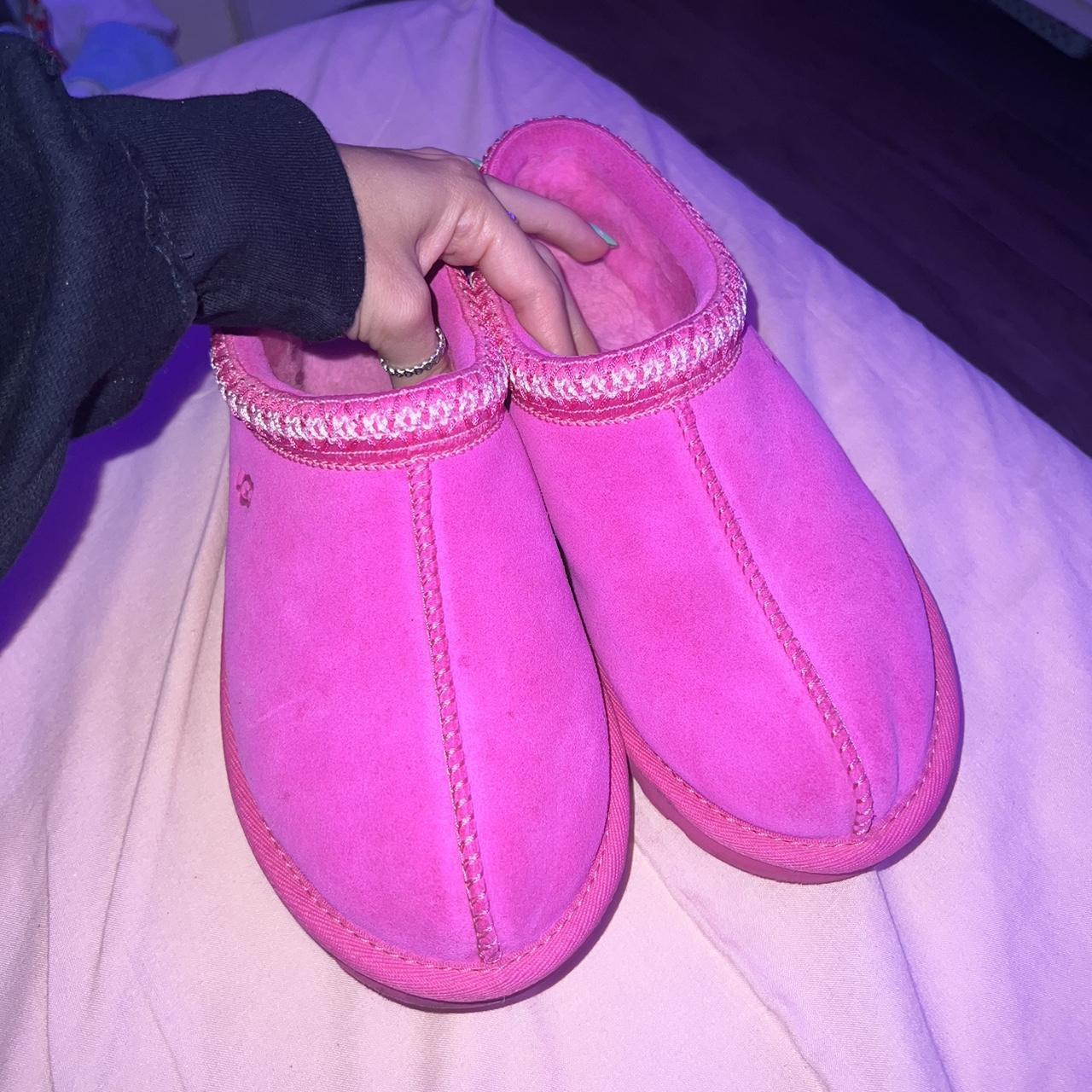 Ugg tasman pink slipper size 5 worn a few times a... - Depop