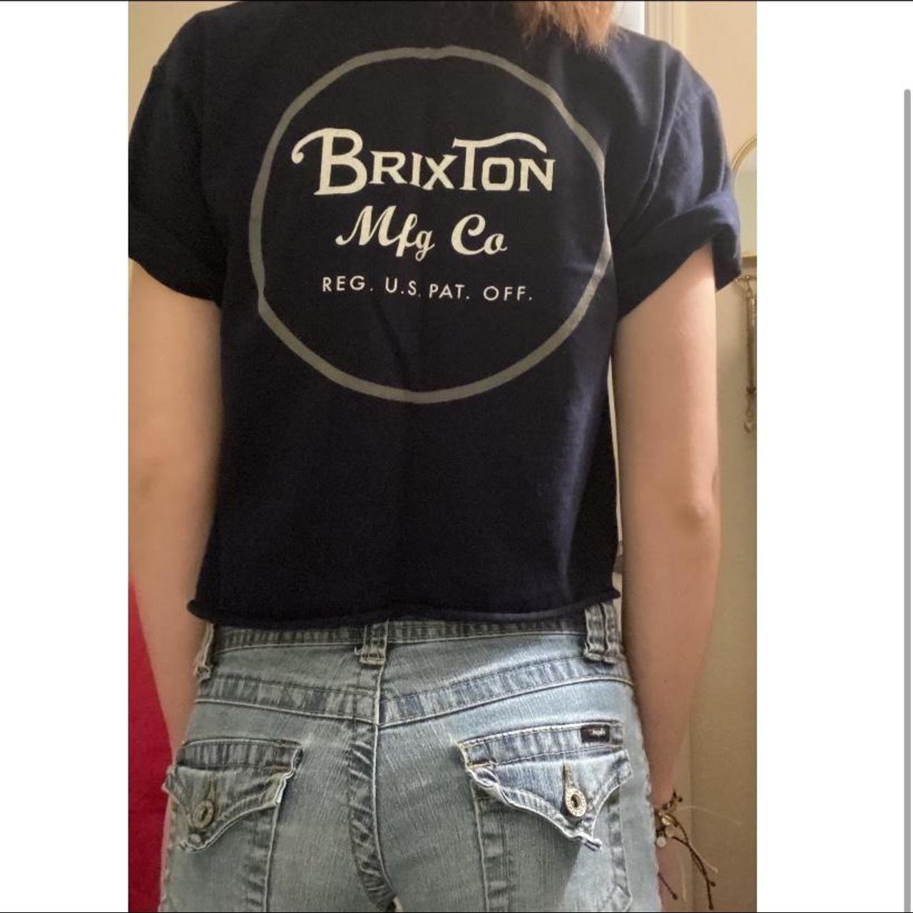 Brixton Women's Navy Tshirt Depop