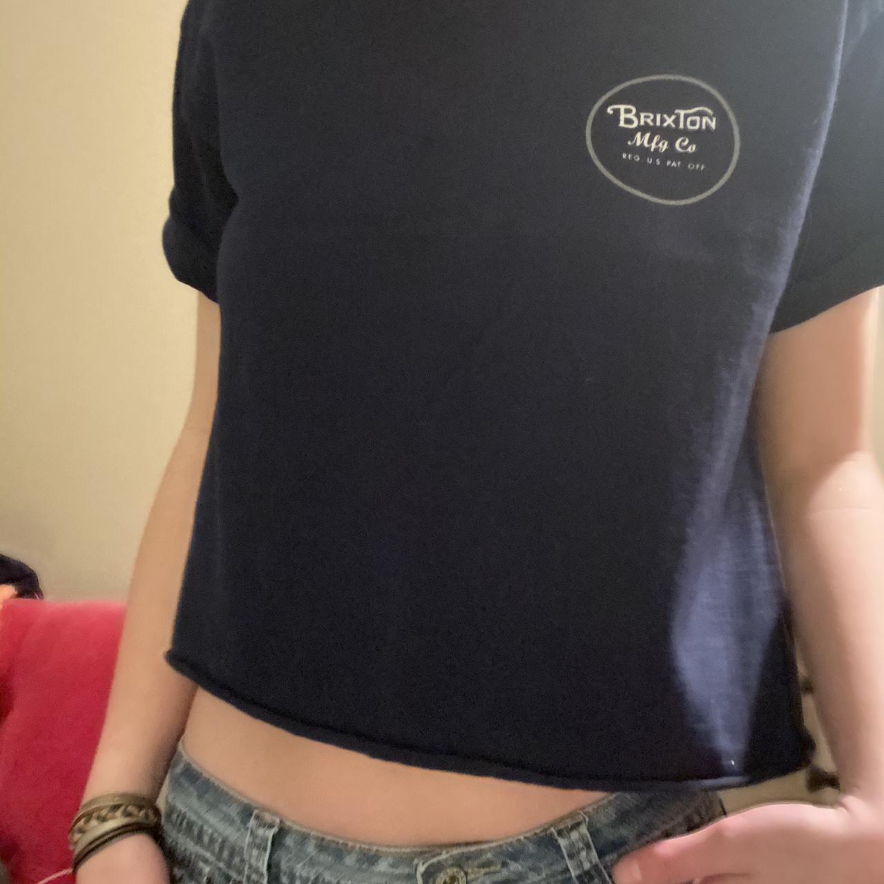 Brixton Women's Navy Tshirt Depop