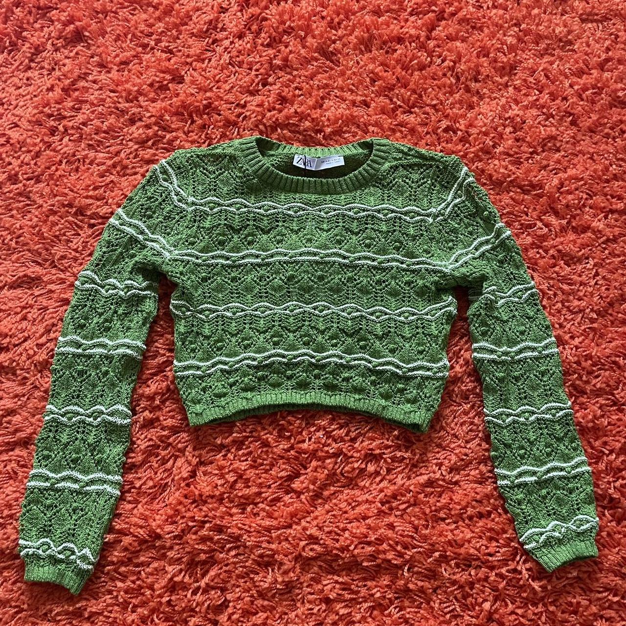 Zara Women's Green Jumper Depop