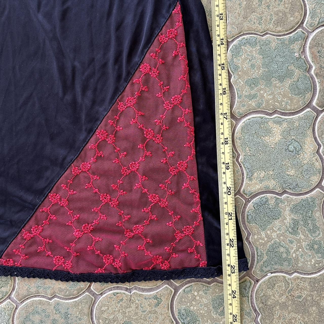 Black Slip and Red Lace Dress Vintage... Depop