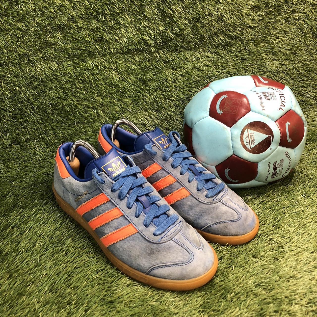 2015 Adidas Hamburg blue suede orange stripe with