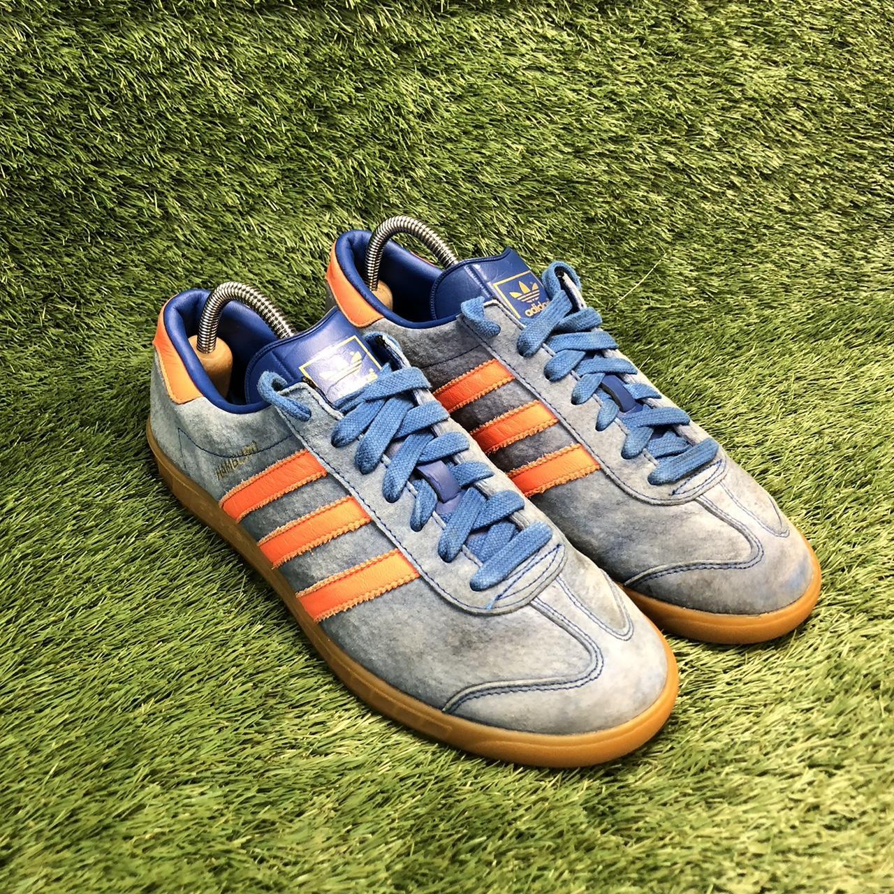 2015 Adidas Hamburg blue suede orange stripe with