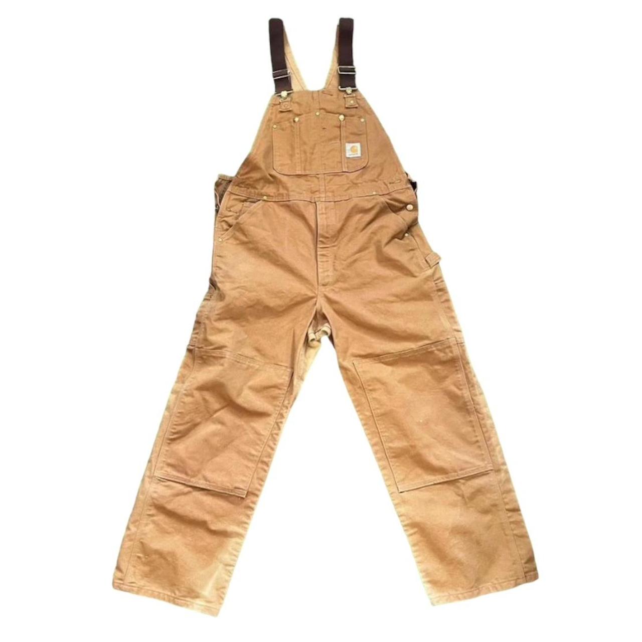 Carhartt Men's Tan Dungareesoveralls Depop