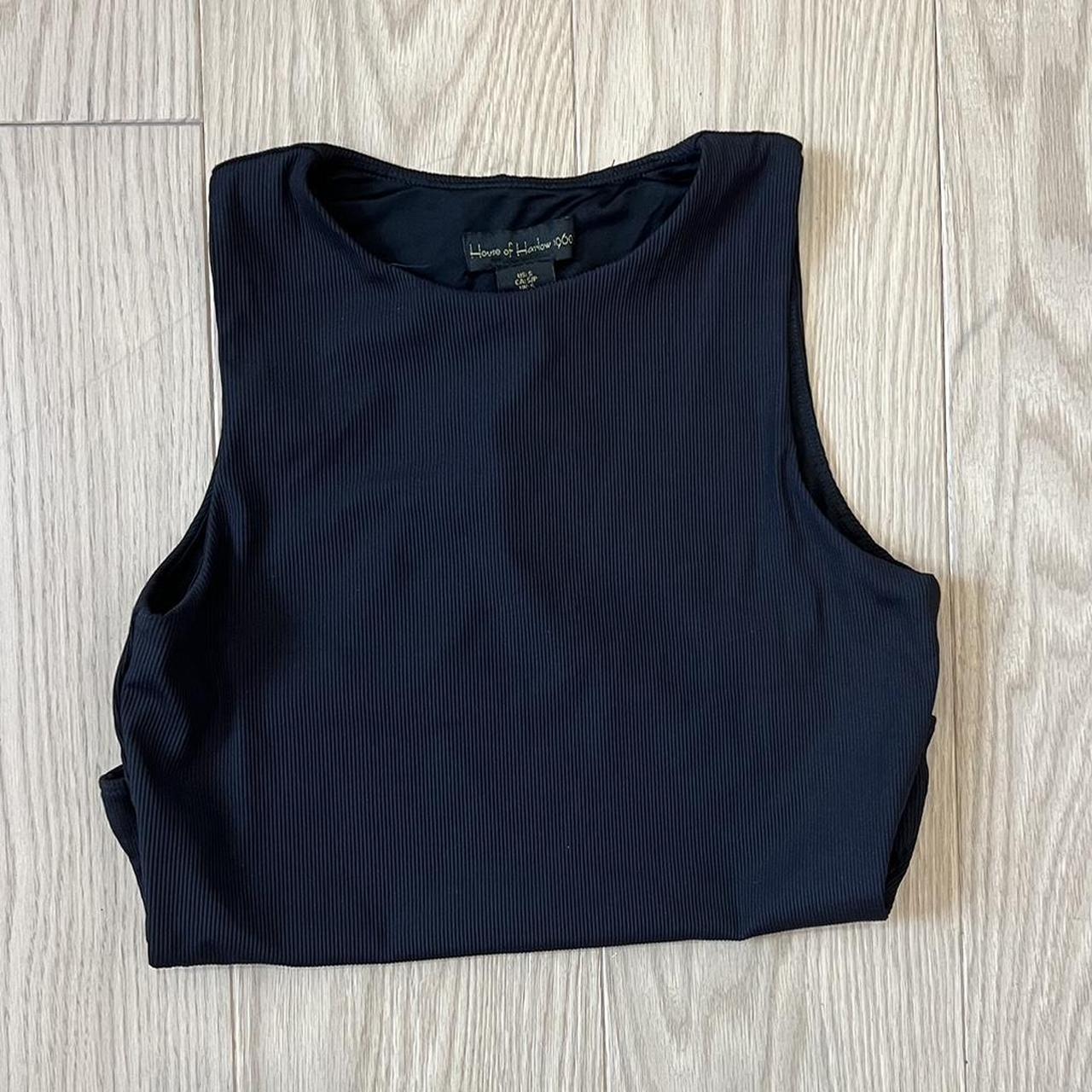 House of Harlow Bodysuit Black ribbed bodysuit.... - Depop