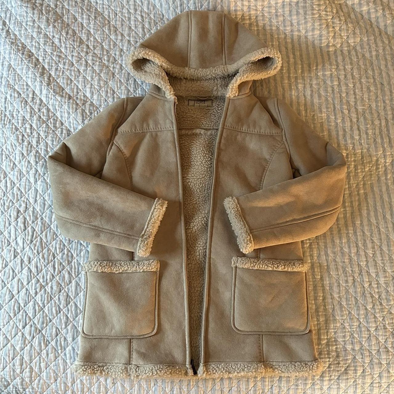 Faux suede sherpa clearance coat