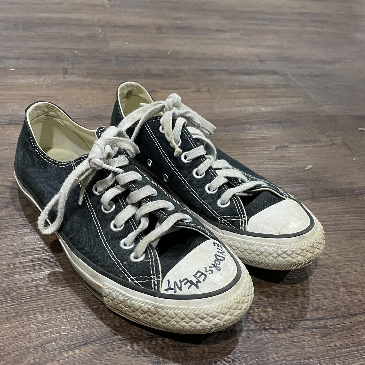 Normal low rise converse. Endorsement written on the... - Depop