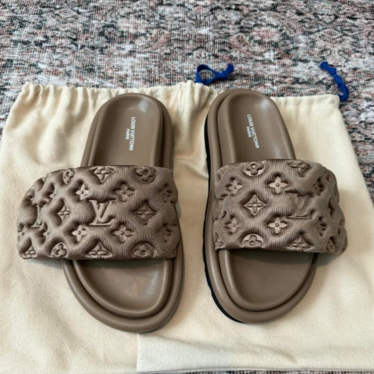 LV Pillow Pool Slides LV Pillow Pool Slides Size: 38... - Depop