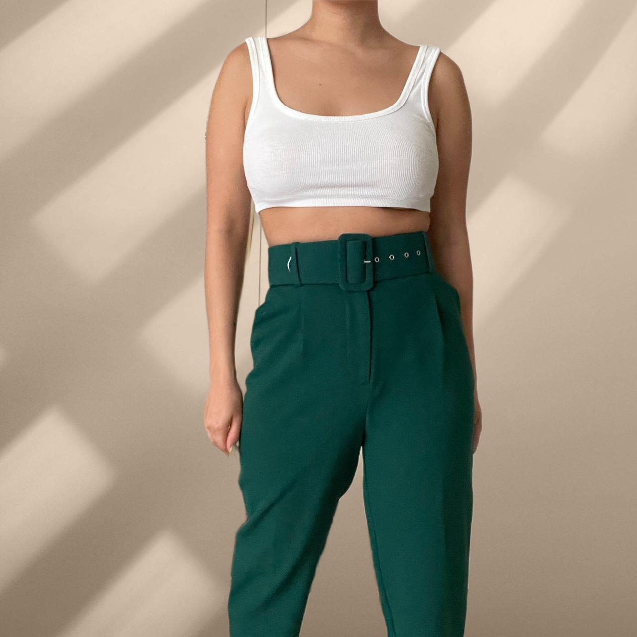 ZARA Belted Green Trousers 🧡ITEM DETAILS: A pair - Depop