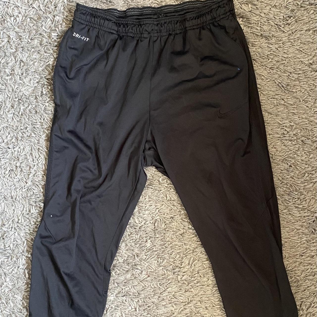 Nike all black (including tick) joggers Dri-FIT... - Depop