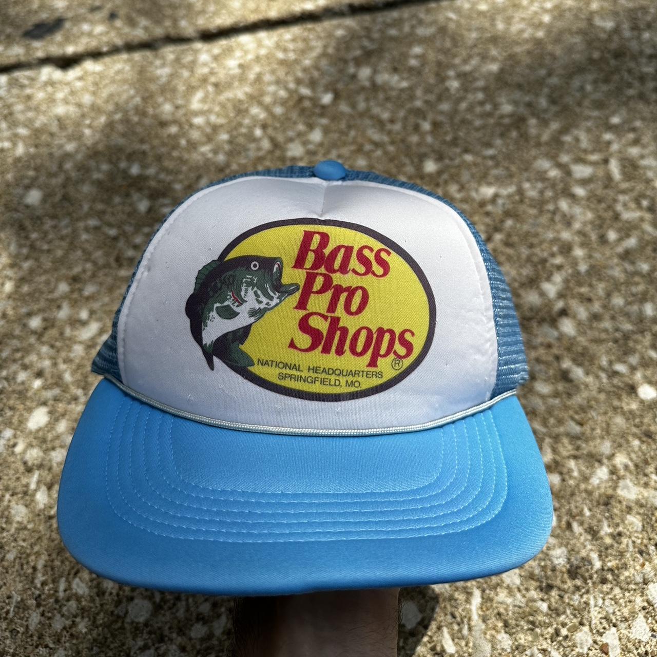 Bass Pro Shop Blue and White Hat #basspro #mens... - Depop
