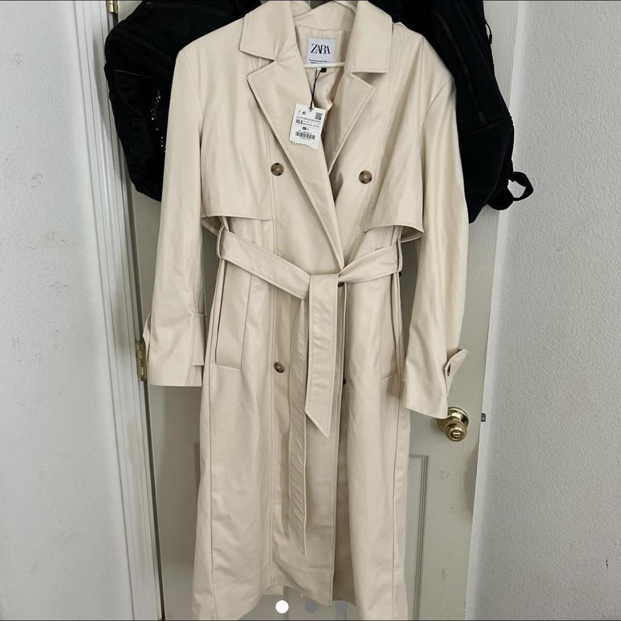 Zara Women's Cream Coat Depop