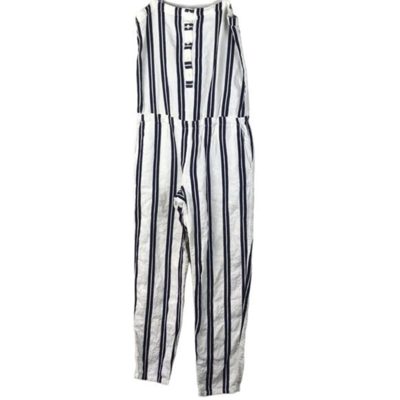 Striped Ann Taylor Loft beach jumpsuit Ann Taylor