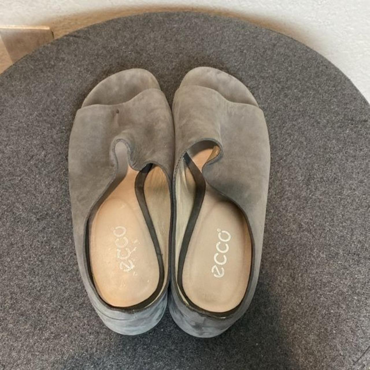 ECCO grey open toe heeled sandal ECCO sandals. Depop