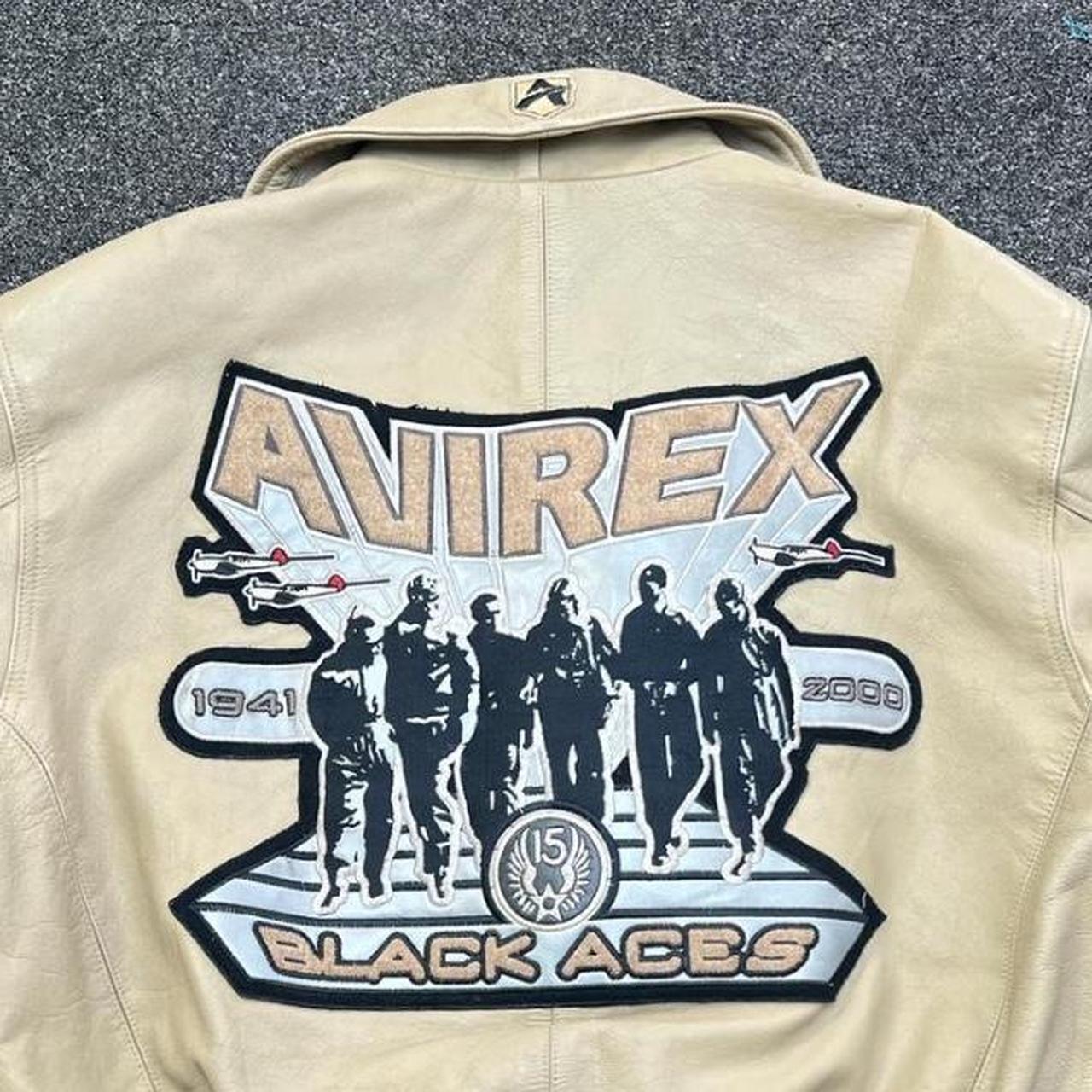 Rare Cream Avirex leather jacket with embroided | Depop