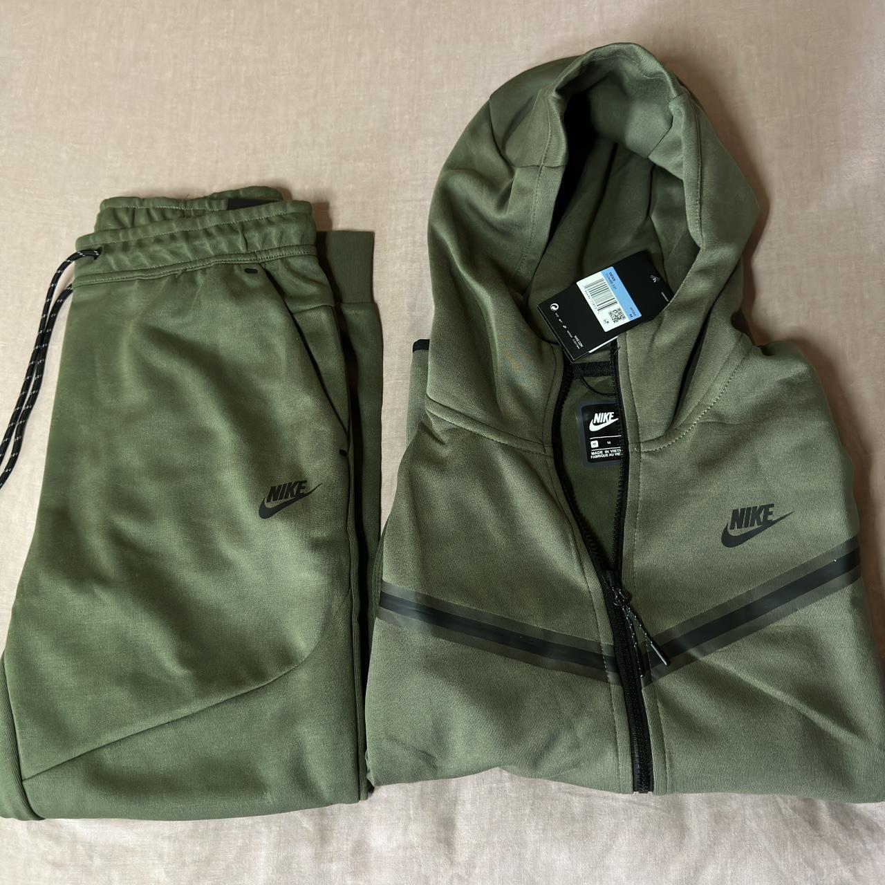 Khaki green nike on sale tracksuit