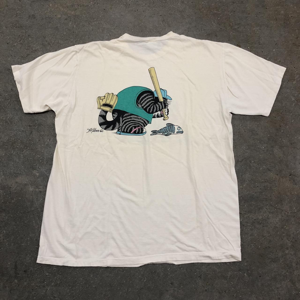Vintage 90s Crazy Shirts Hawaii Baseball Cat Tee...