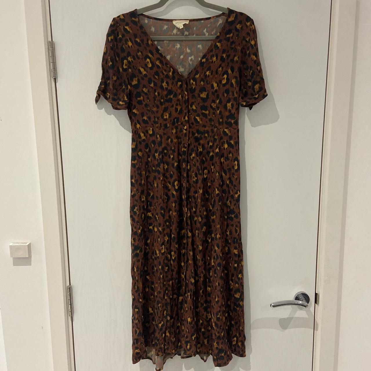 Sezane vic dress leopard cafe Europe 38 uk... - Depop