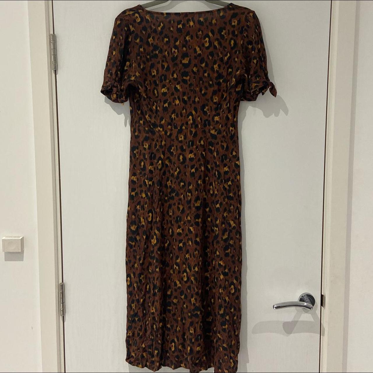 Sezane vic dress leopard cafe Europe 38 uk... - Depop