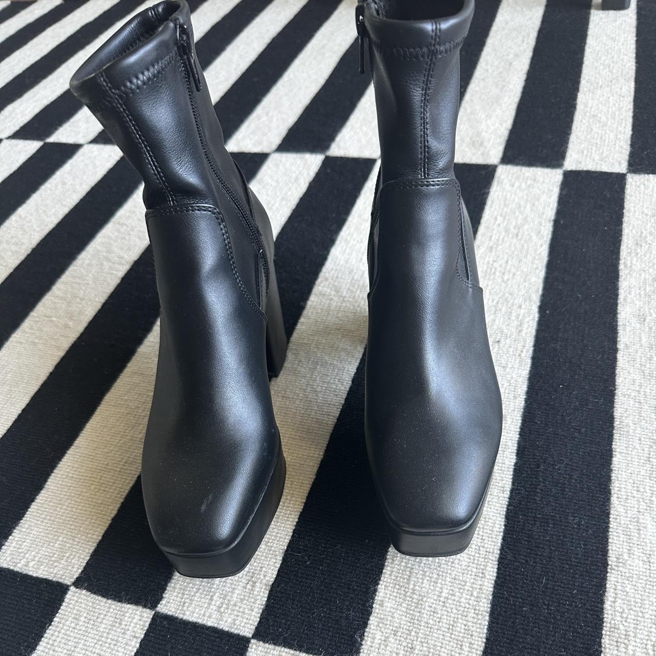 Sexy Black H&M platform boots , elongates your legs... - Depop