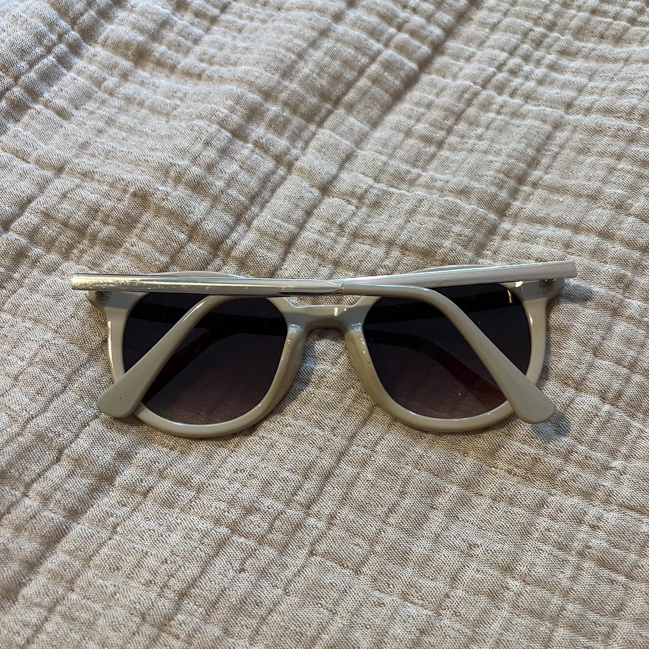 Women's Cream Sunglasses | Depop