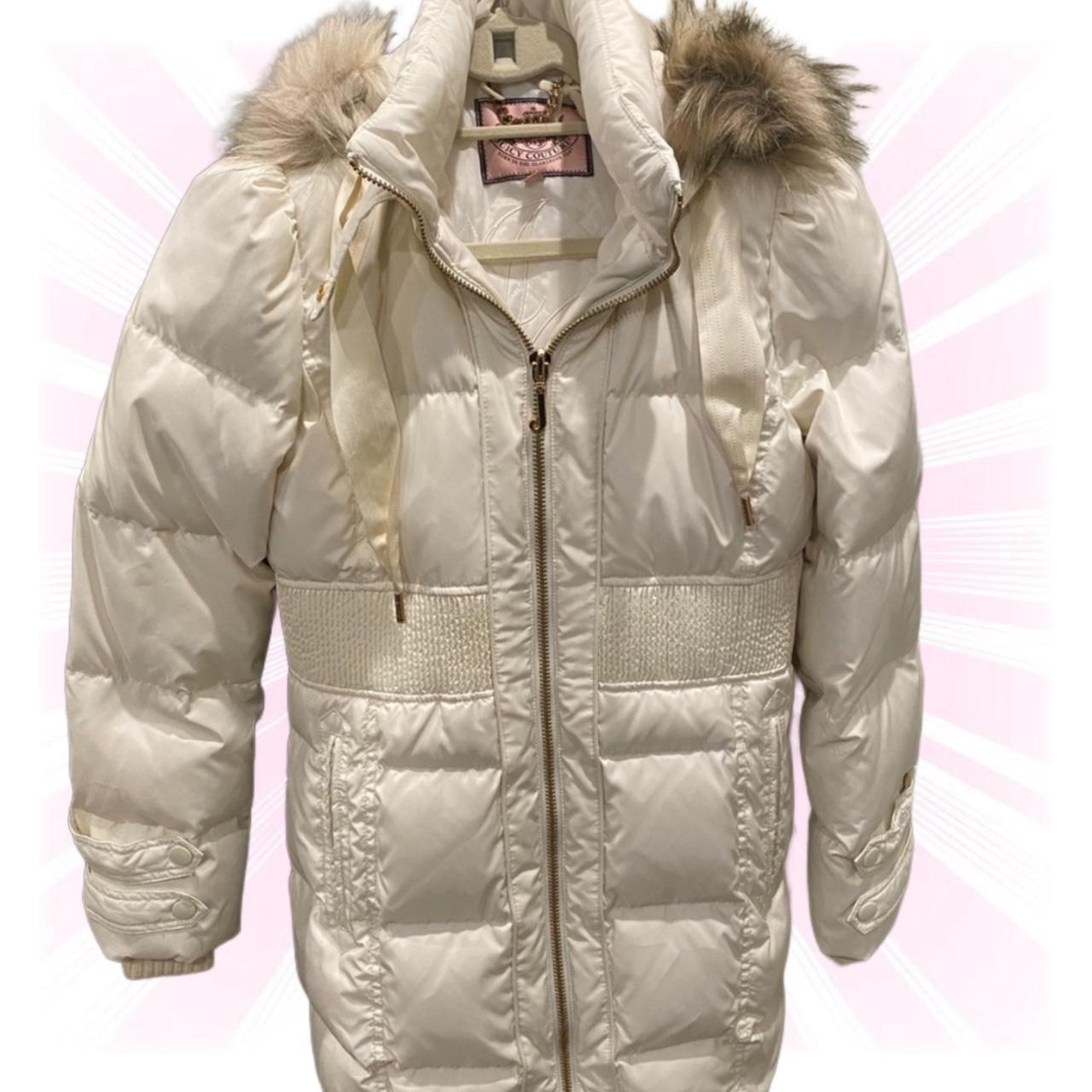 Juicy Couture shops Y2K Down Puffer Coat Removable Fur Hood