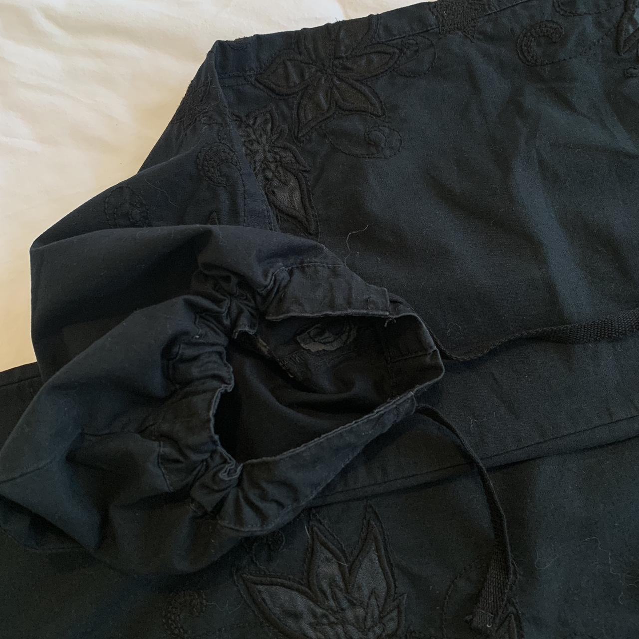 00s Next black embroidered cargos with adjustable... - Depop